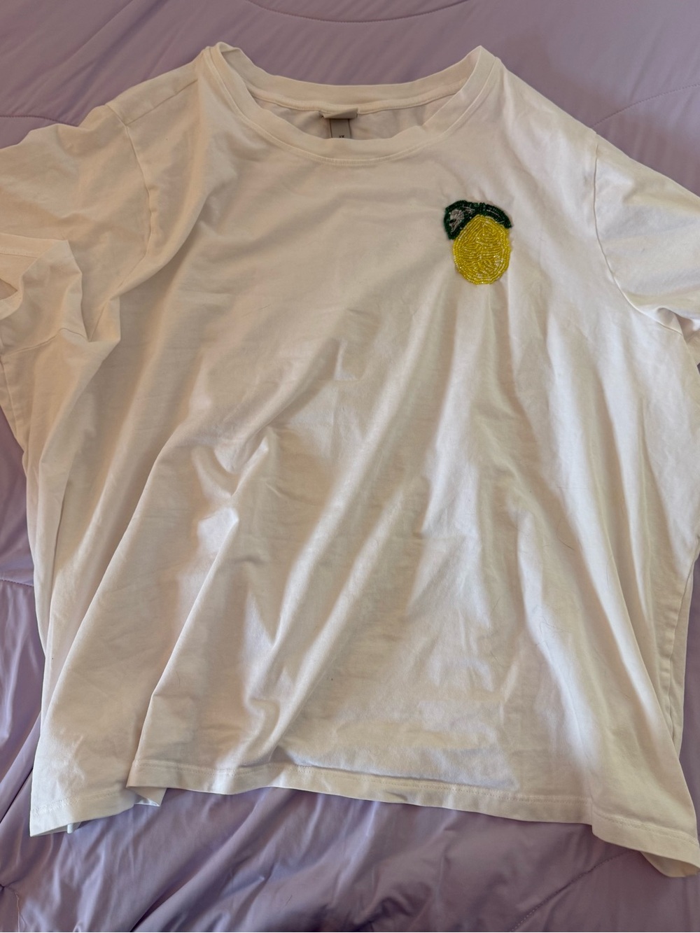 a new day women’s beaded lemon shirt
